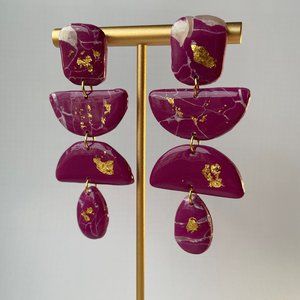 24K GOLD $ POLYMERIC CLAY EARINGS